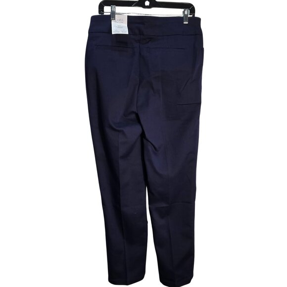 NWT | Croft & Barrow Navy Blue Straight Mid Rise Effortless Stretch Pant | 12 - Picture 2 of 7